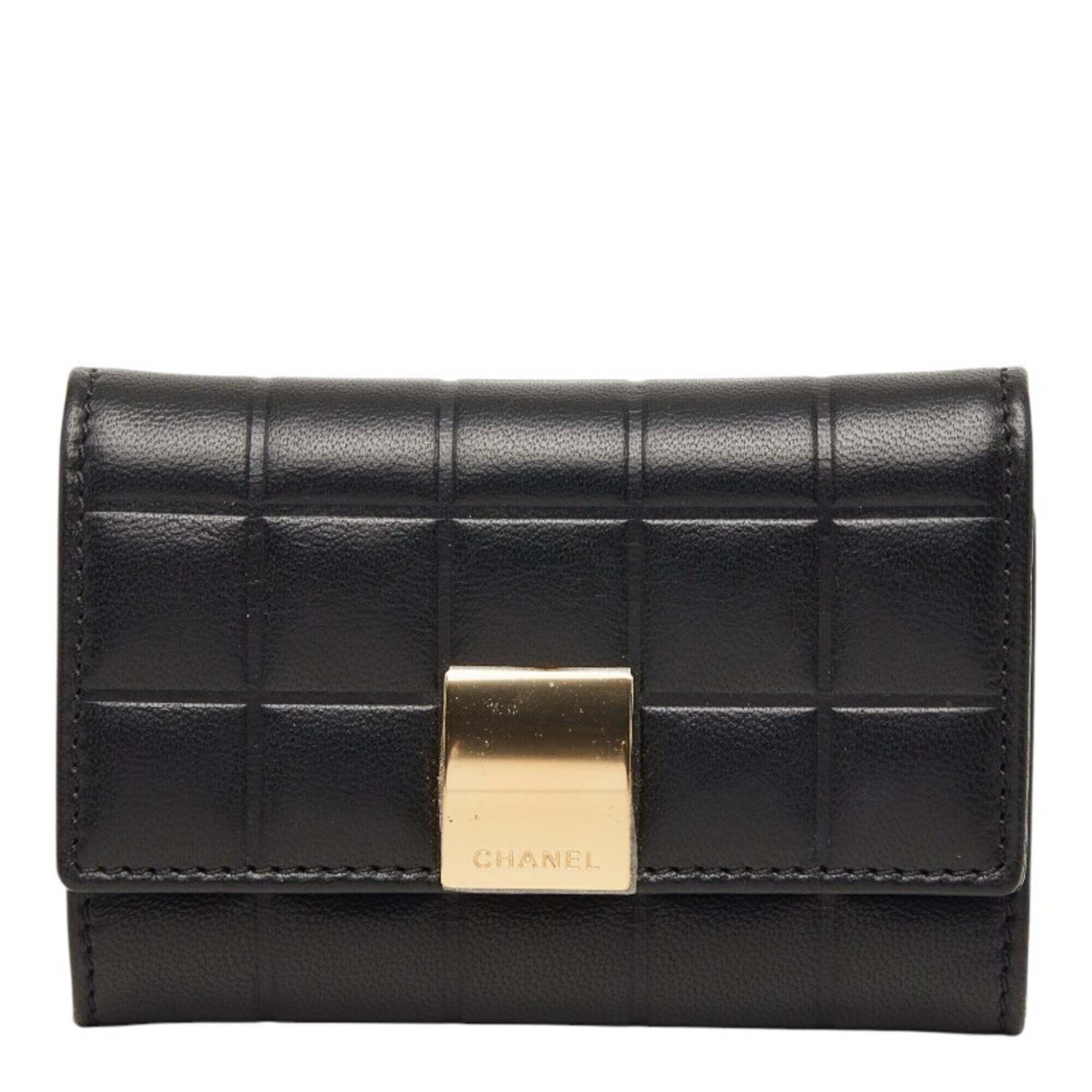 Chanel Chocolate Bar Key Case, Black Leather, Women's Chanel